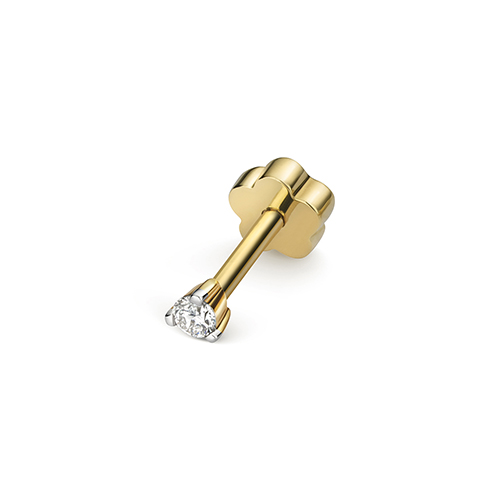 Diamond Cartilage 3 Claw Stud In 9ct Gold